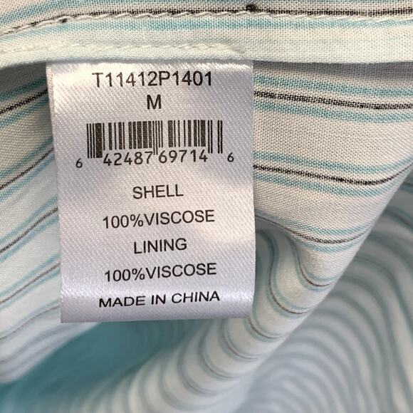 TART Collections Women's Green Stripe Sheila Smocked Waist Long Sleeve V-Neck - Picture 11 of 12